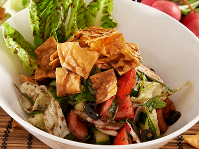 Fattoush with Pomegranate Molasses