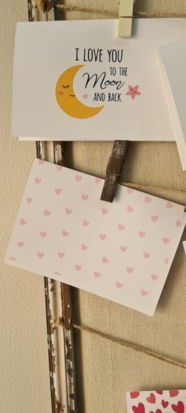 pink hearts -card