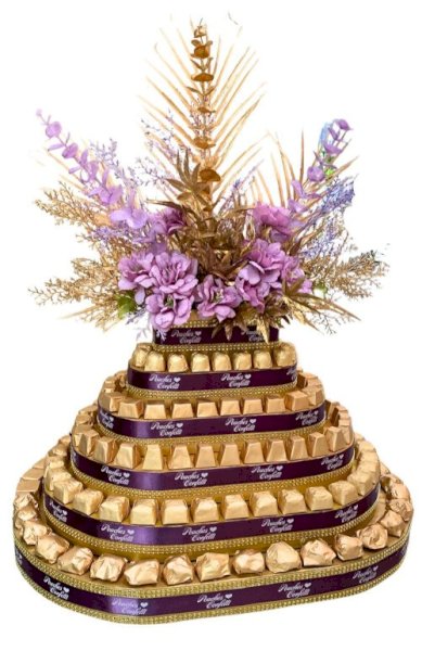 Gold-Purple ribbon Oval Tower- 2kg