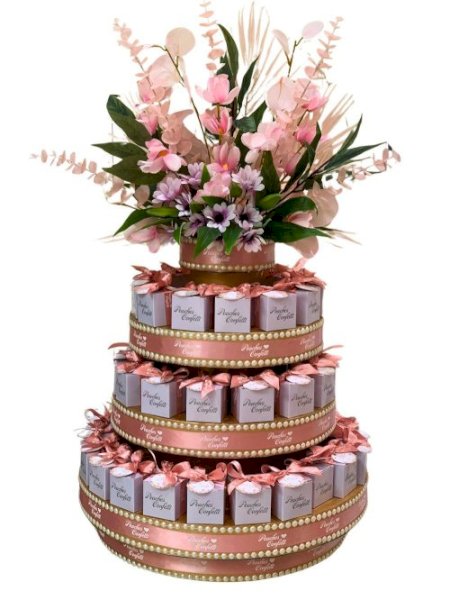 Purple box, Pink ribbons - 50 boxes
