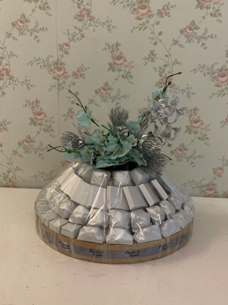 Silver Tray with Light Blue Flowers- 1kg