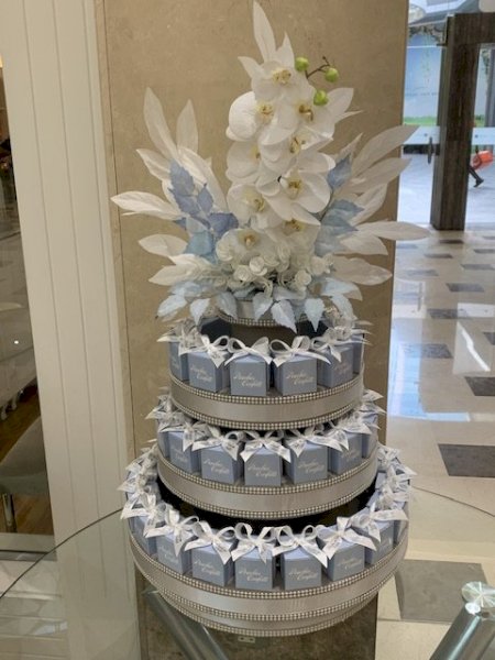 Blue box, White Ribbon- 50 boxes