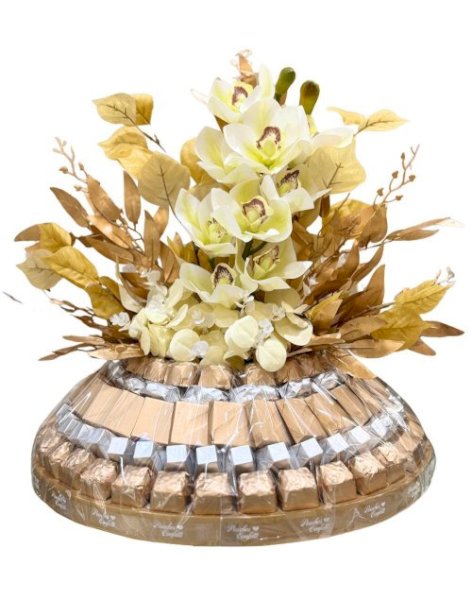 Gold-Silver 1.5kg Tray with Flower