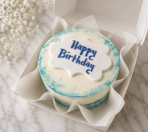 Blue and White Bento Cake